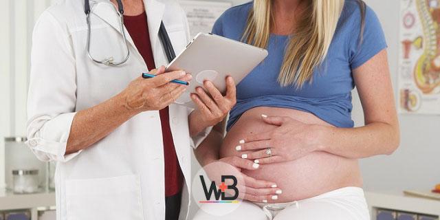 médica com gestante ao lado passando as vacinas para a gestação