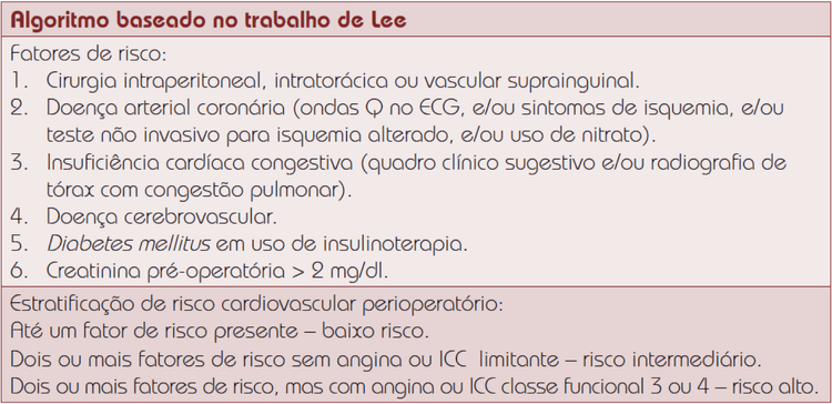 Quais os principais escores de risco para avaliar o risco cardiovascular antes de cirurgias?