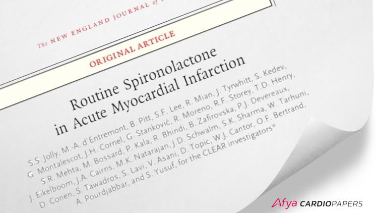 Existe benefício do uso sistemático da espironolactona em pacientes pós IAM?