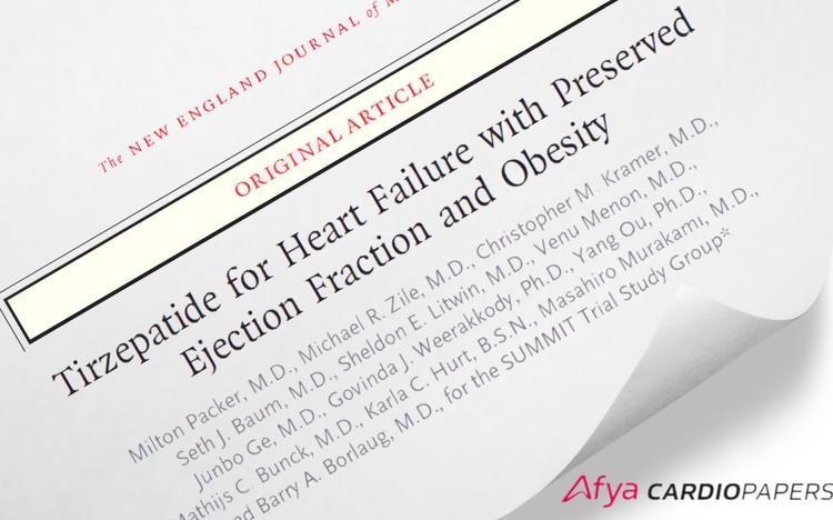Tirzepatida no tratamento de insuficiência cardíaca com fração de ejeção preservada associada à obesidade.