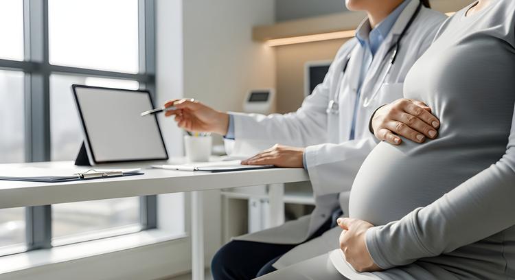 Gestante em consulta pré-natal
